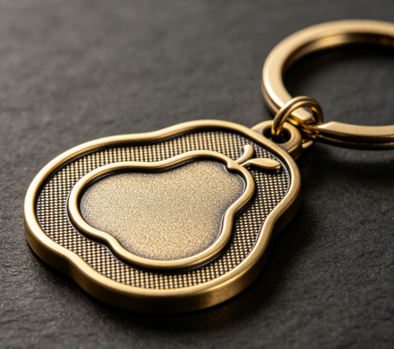 梨地加工 金属キーホルダー 背景加工 中国OEM