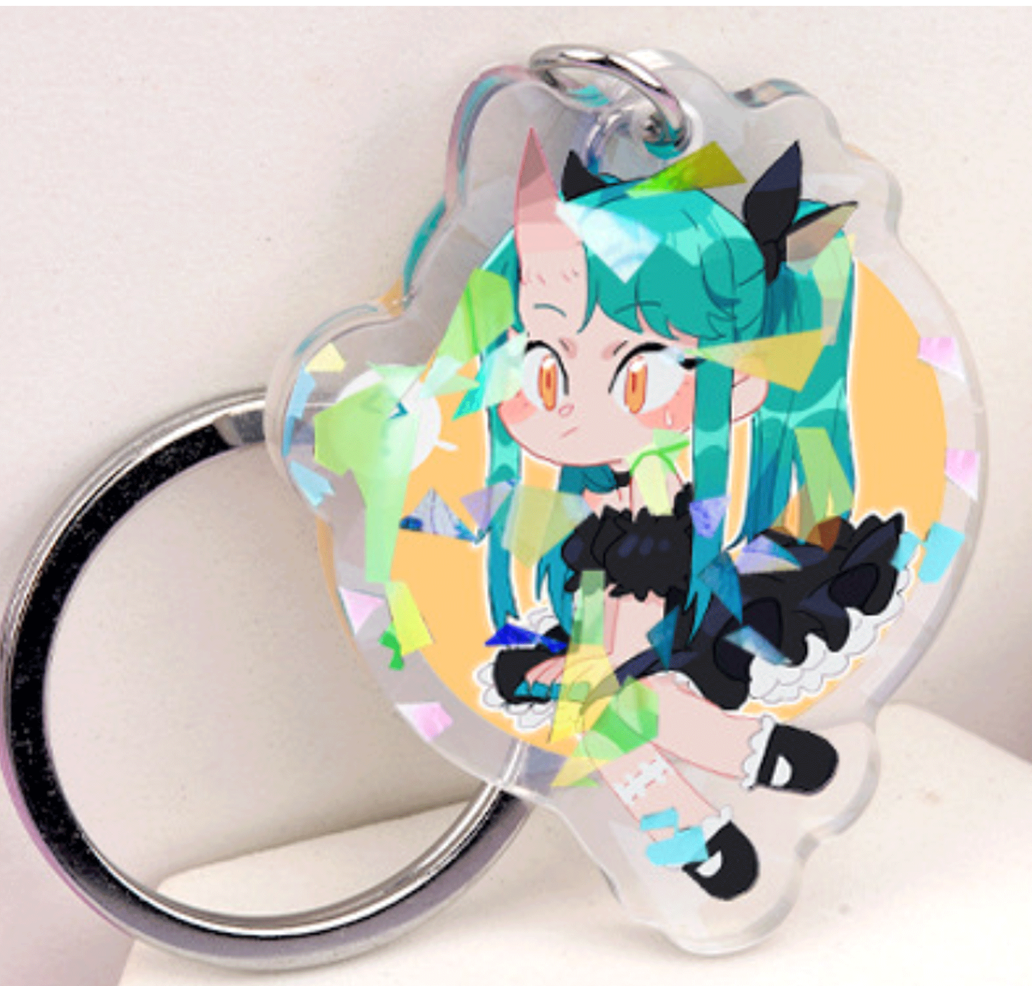 アクリルキーホルダー 宝石ホログラム 推し活グッズ