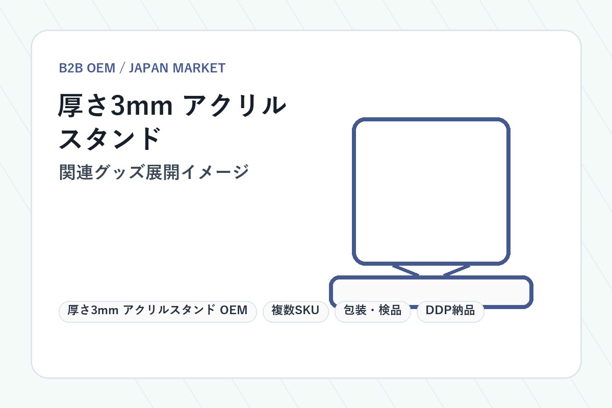 3mm Acrylic Stand OEM Related Goods Lineup Image