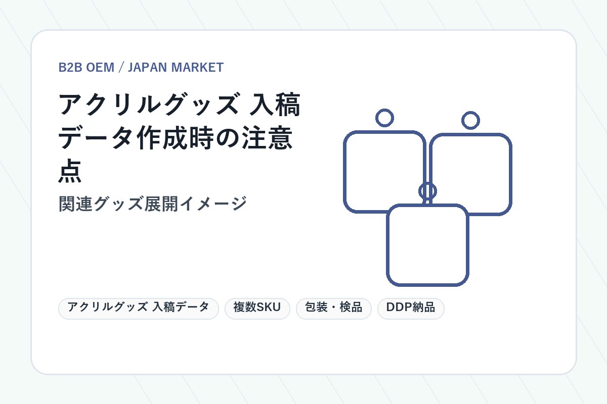 アクリルグッズ 入稿データ 関連グッズ展開イメージ