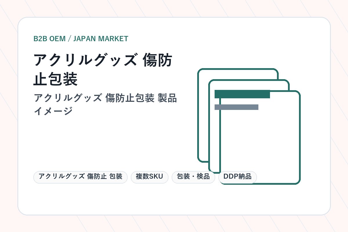 アクリルグッズ 傷防止 包装 製品イメージ