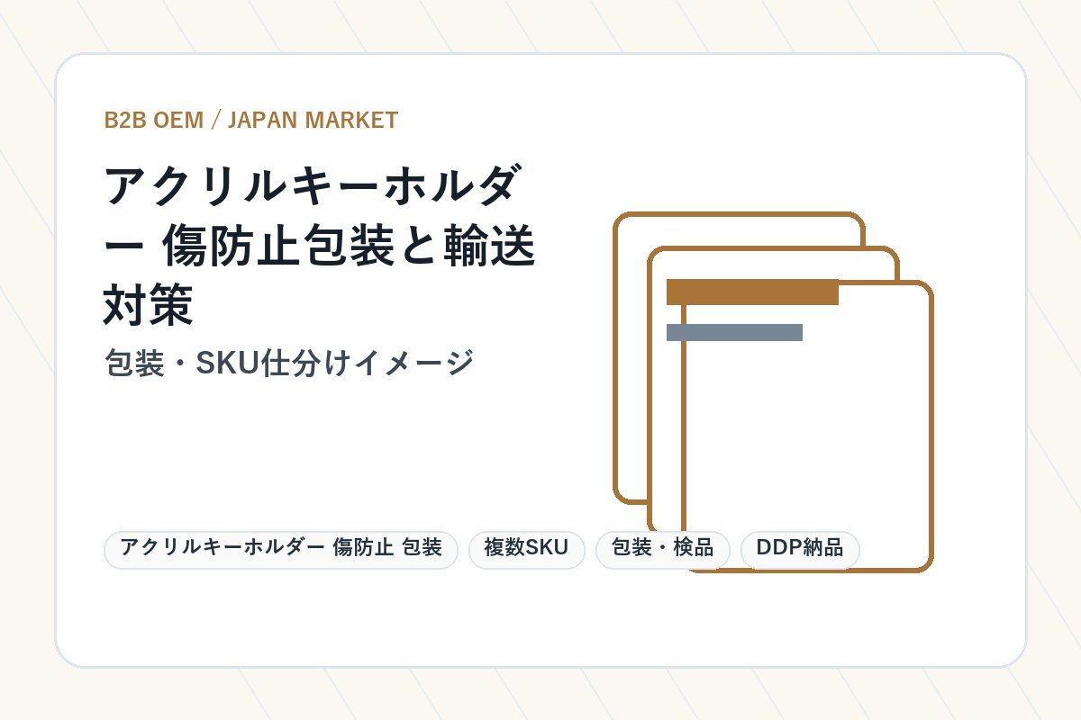 アクリルキーホルダー 傷防止 包装 包装・SKU仕分けイメージ