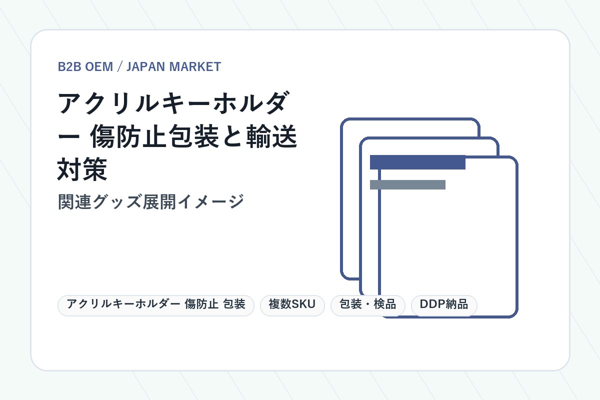 アクリルキーホルダー 傷防止 包装 関連グッズ展開イメージ