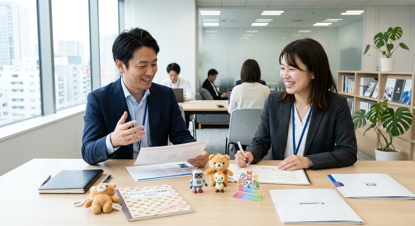 IP会社とグッズ企画会社向けキャラクターグッズOEM