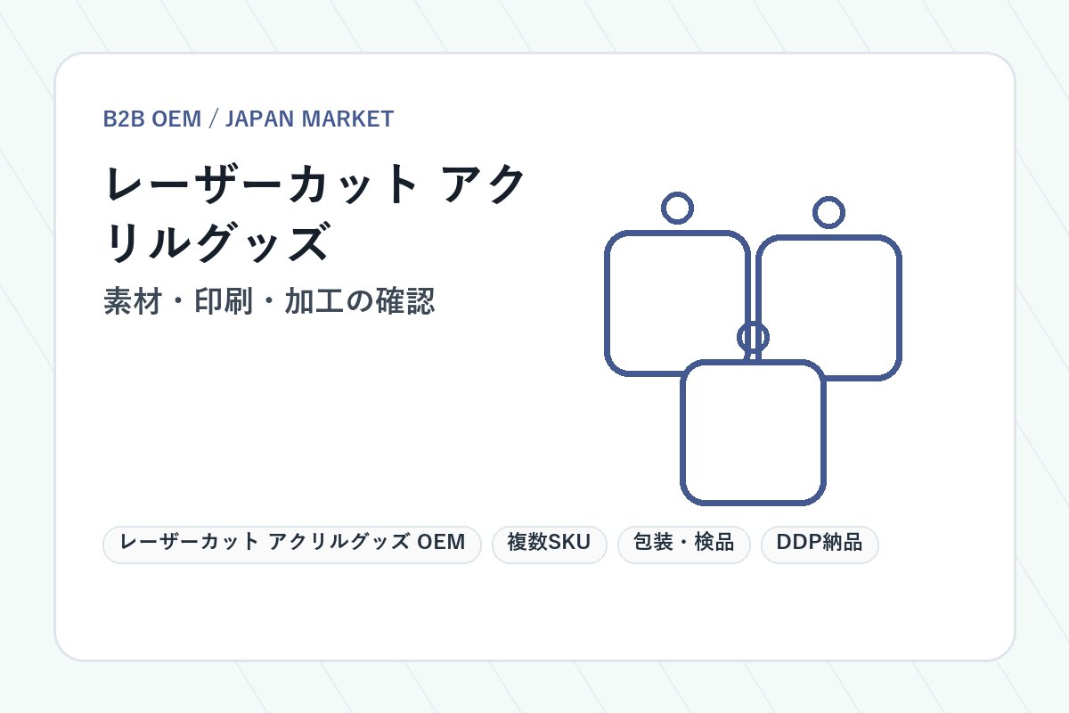 レーザーカット アクリルグッズ OEM 素材と仕様確認イメージ