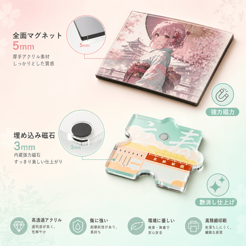 アクリルグッズ OEM 高透明素材