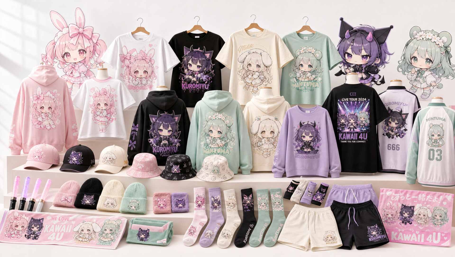 オリジナルアパレル Tシャツ パーカー キャップ 布製品 キャラクターグッズ OEM