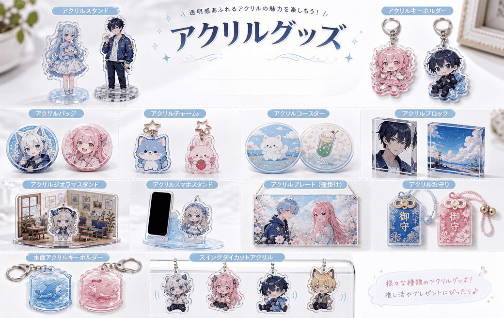 オリジナルアクリルグッズ OEM アクリルチャーム シェイカー キャラクターグッズ