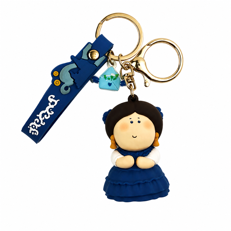 White-background sample of character keychain