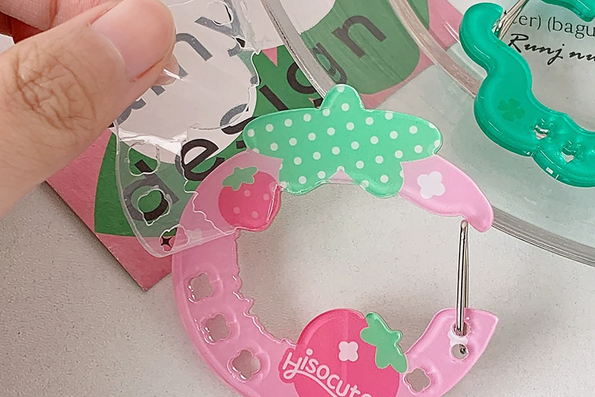 Acrylic carabiner protective film and printed surface check