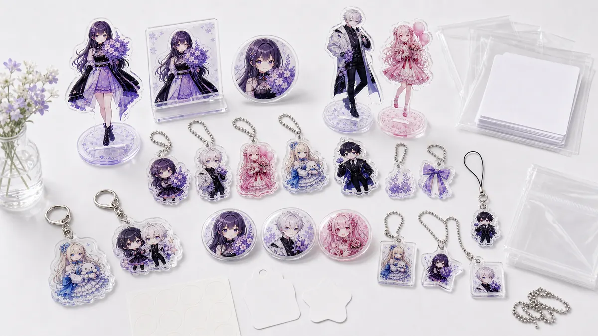 アクリルチャーム OEM 関連グッズ展開イメージ