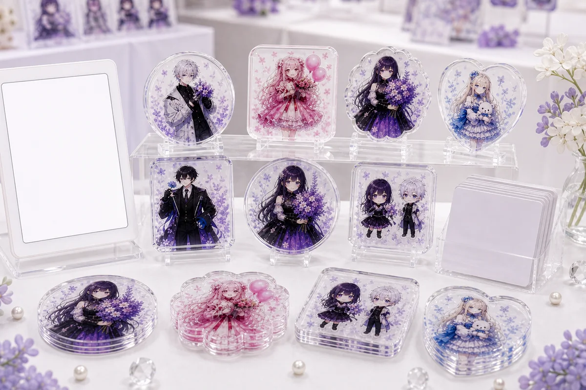 Finished acrylic coaster OEM samples with multiple SKUs