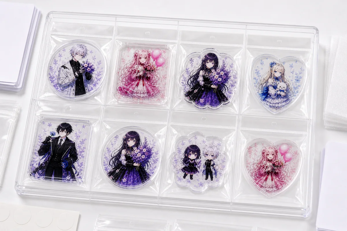 Acrylic coaster display tray and clear case sample