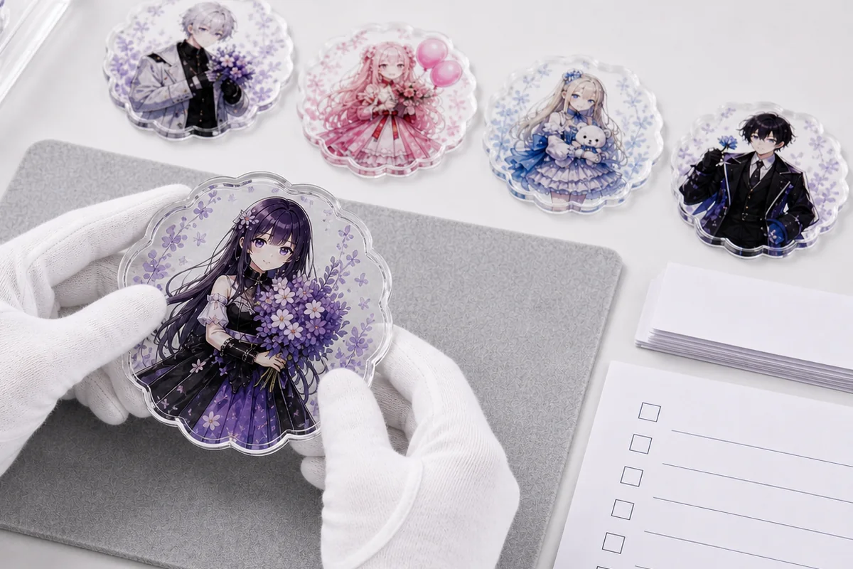 Acrylic coaster sample check before mass production
