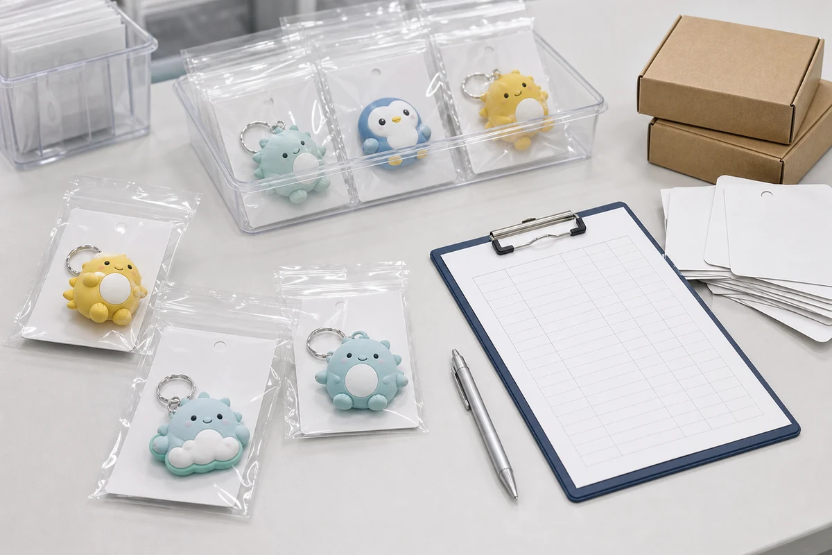 Complete acrylic goods artwork data package with SKU sheet