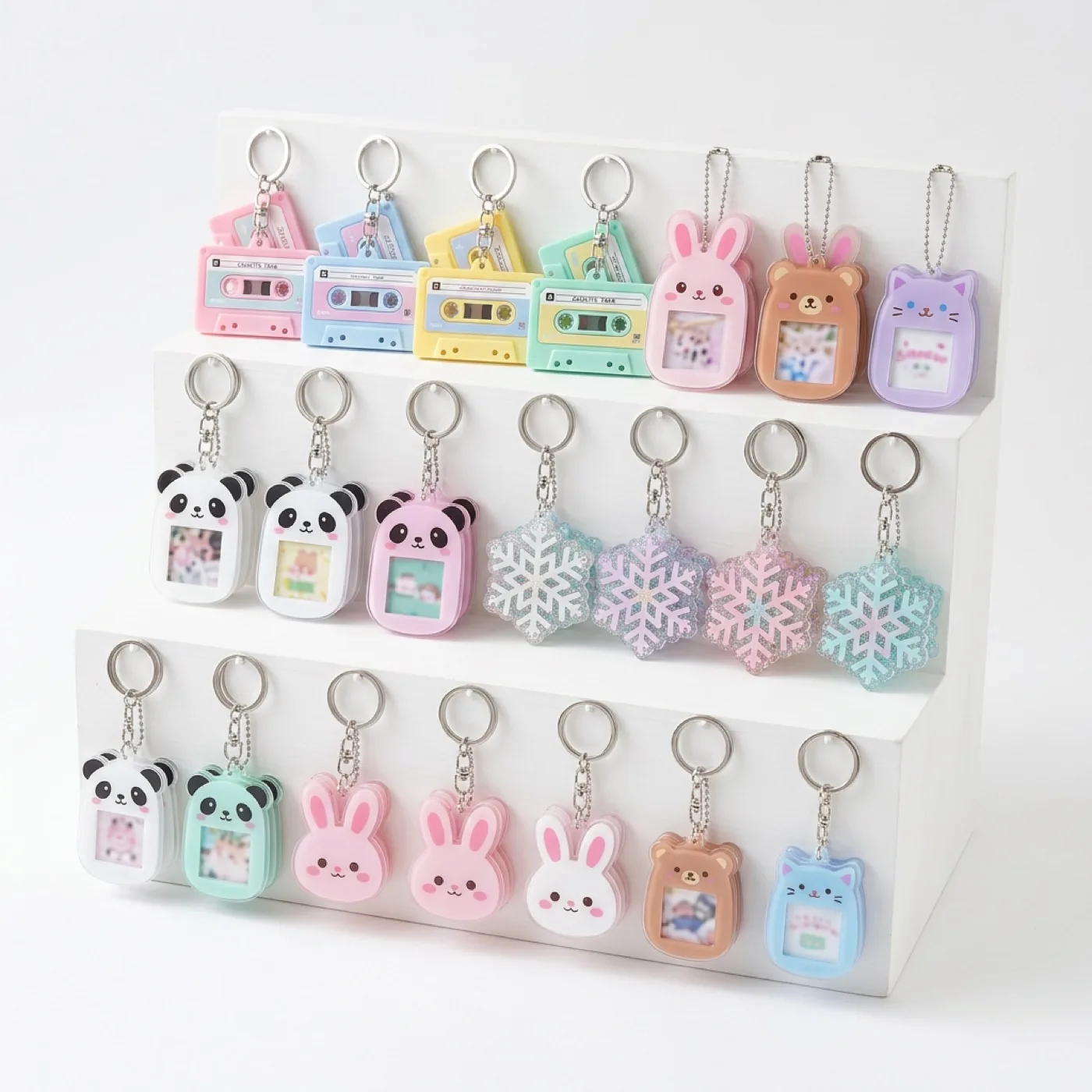 Multi-SKU acrylic mini photo charm lineup