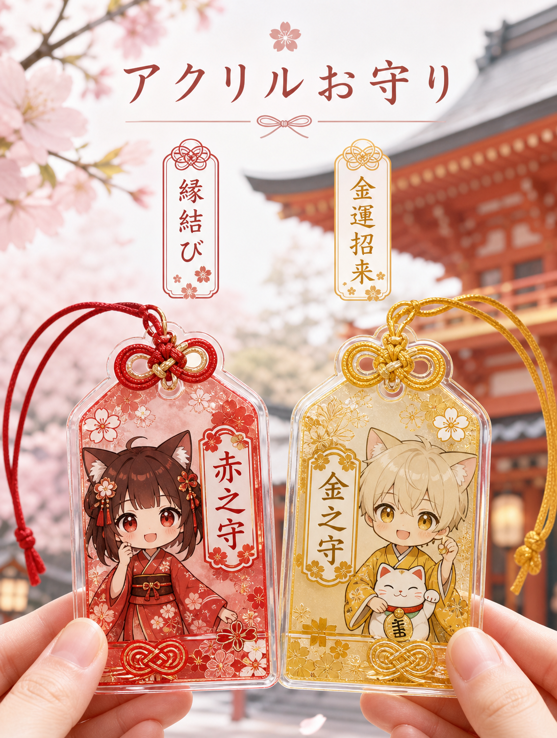 イベント物販向けアクリルお守りチャームの使用シーン