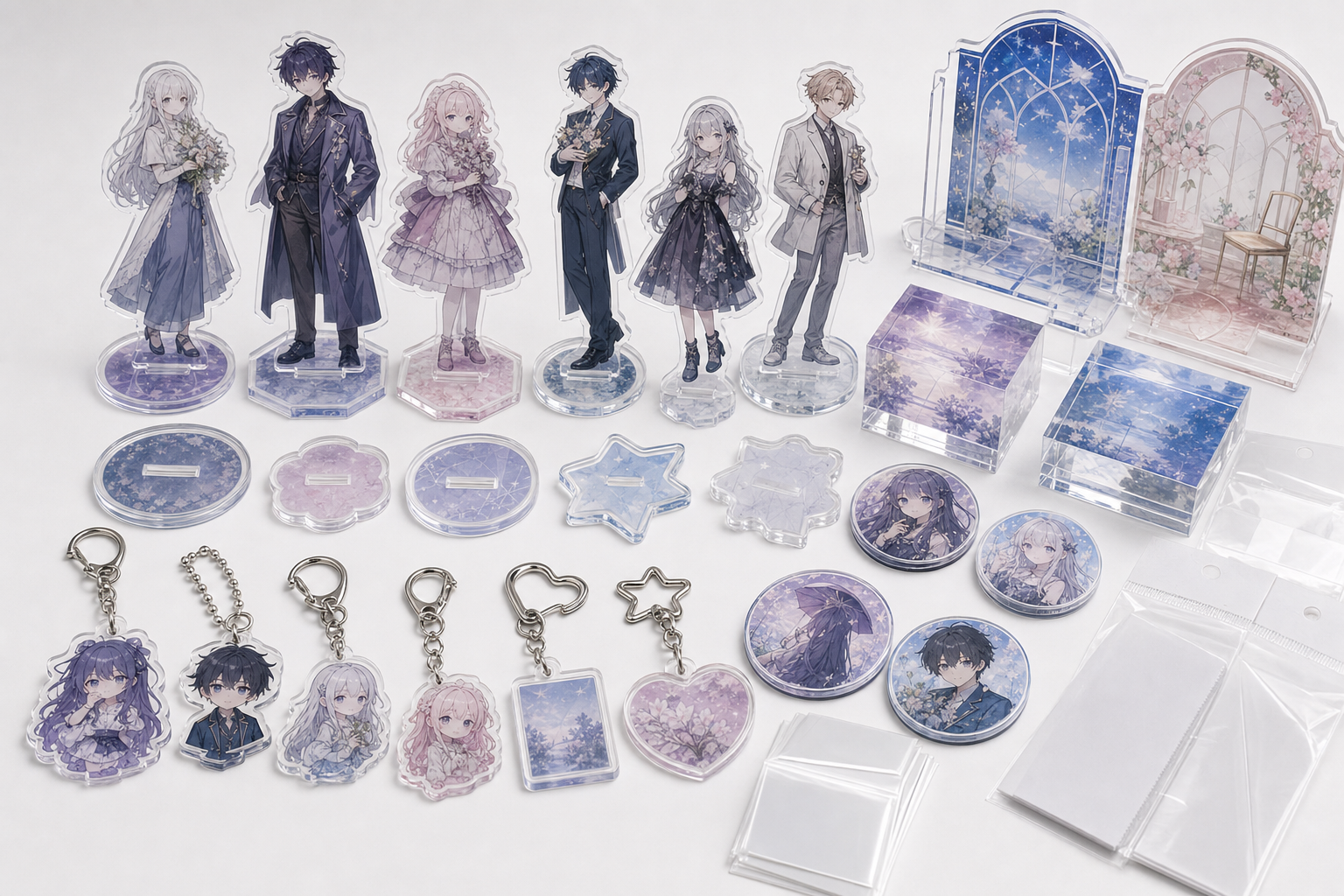 ゆらゆらアクリルスタンドや関連アクスタ仕様の展開イメージ