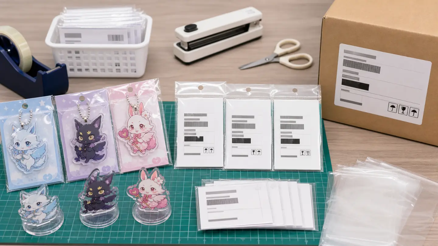 Acrylic goods backing card packaging and JAN label check