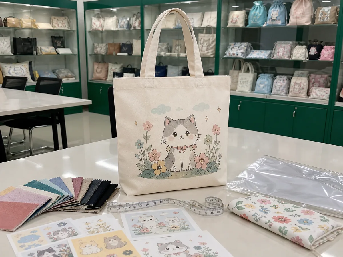 Custom tote bag sample for character goods OEM production