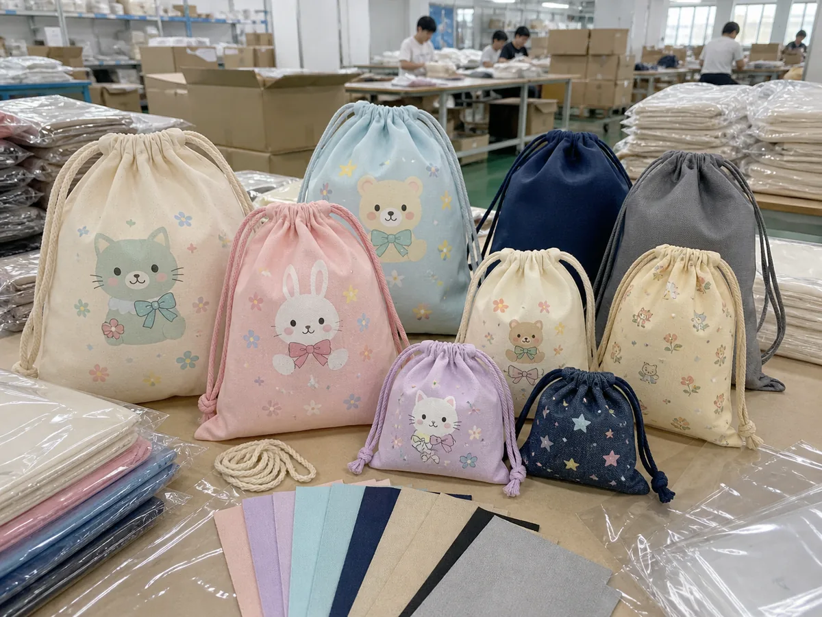 Drawstring bag OEM production sample