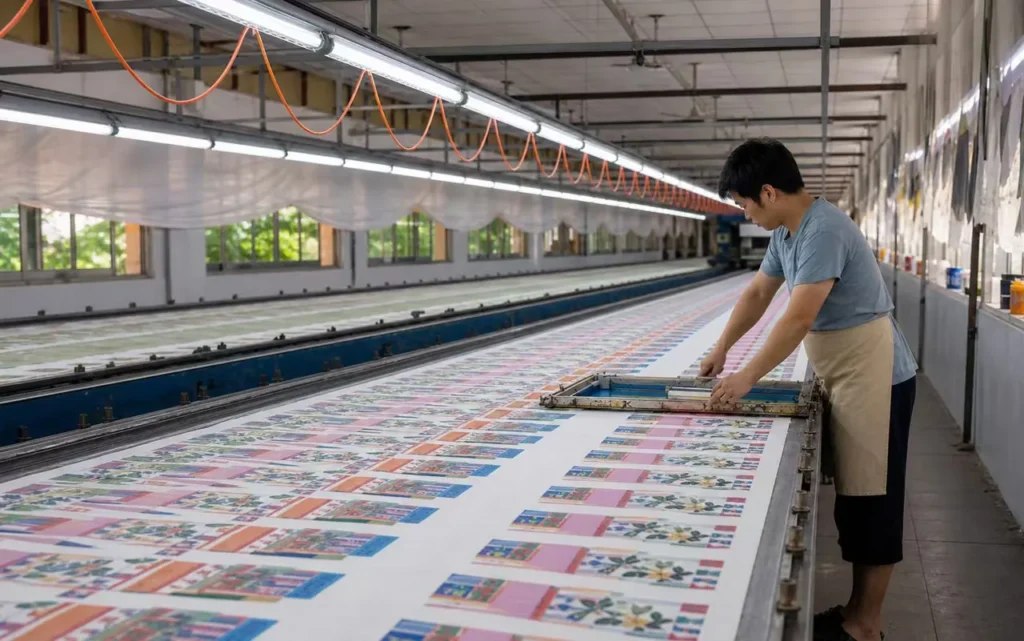 Screen printing line for canvas tote bag OEM production