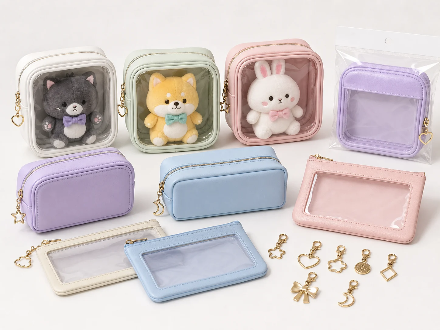 Clear pouch and bag series for retail store production case