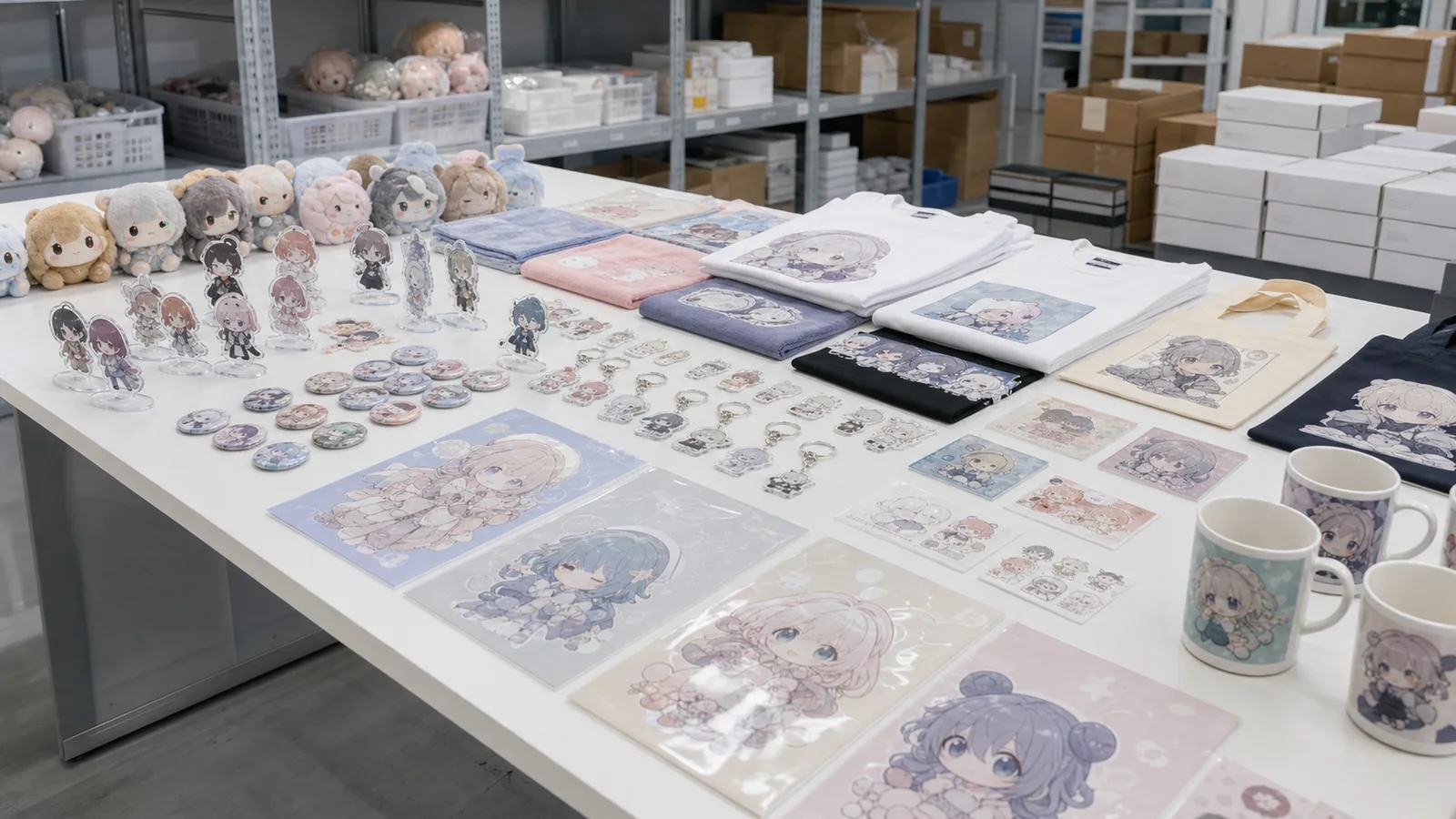 Mixed-material character goods product matrix
