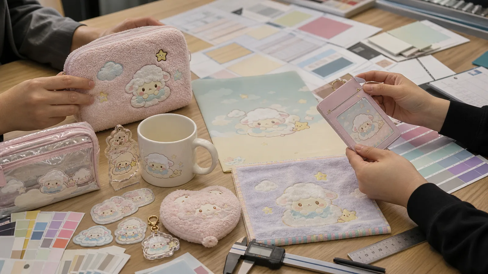 Sample color and material review for fancy goods