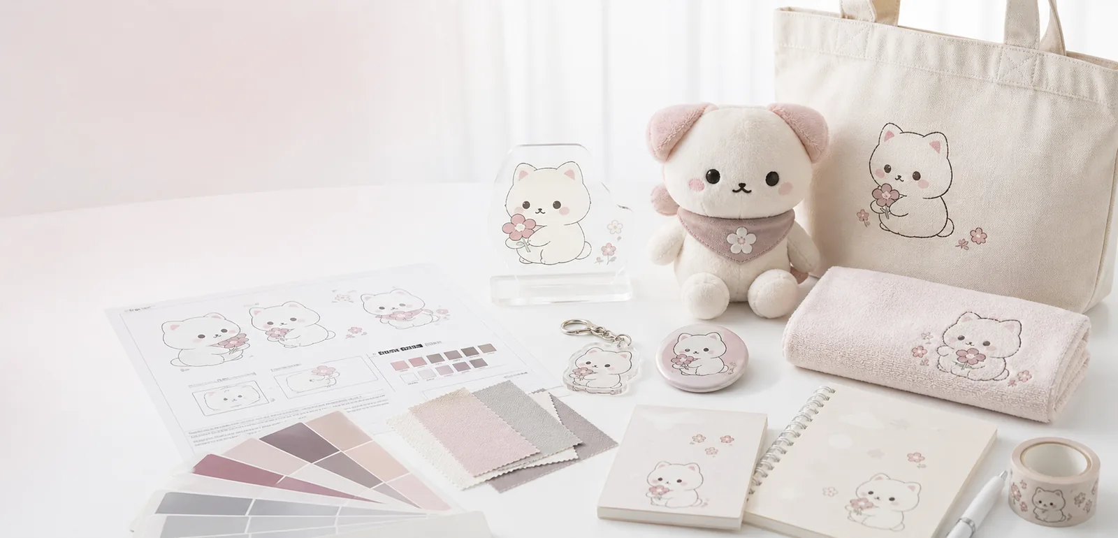IP character goods OEM planning table with samples and specifications