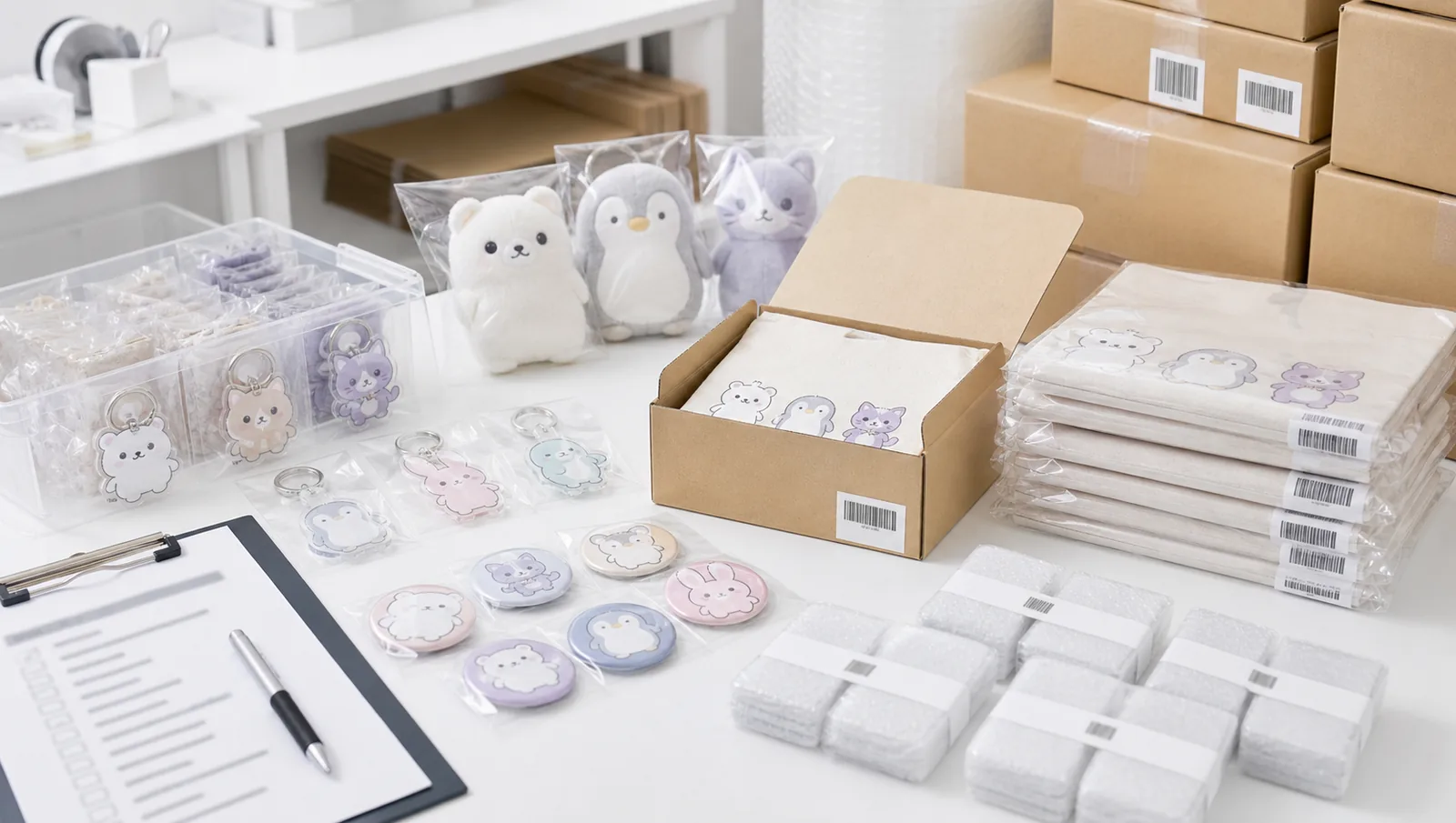 Inspection packing and delivery preparation for IP goods