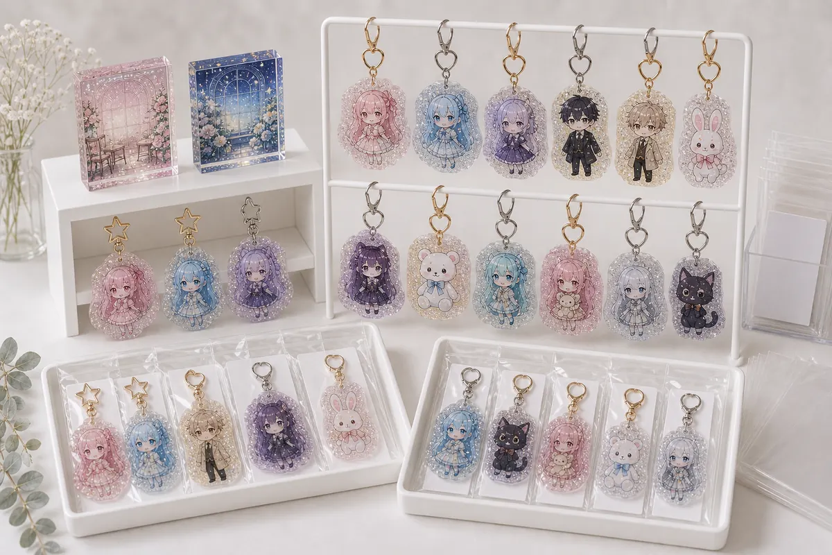 イベント物販向けラメアクリルキーホルダーのシリーズ展開