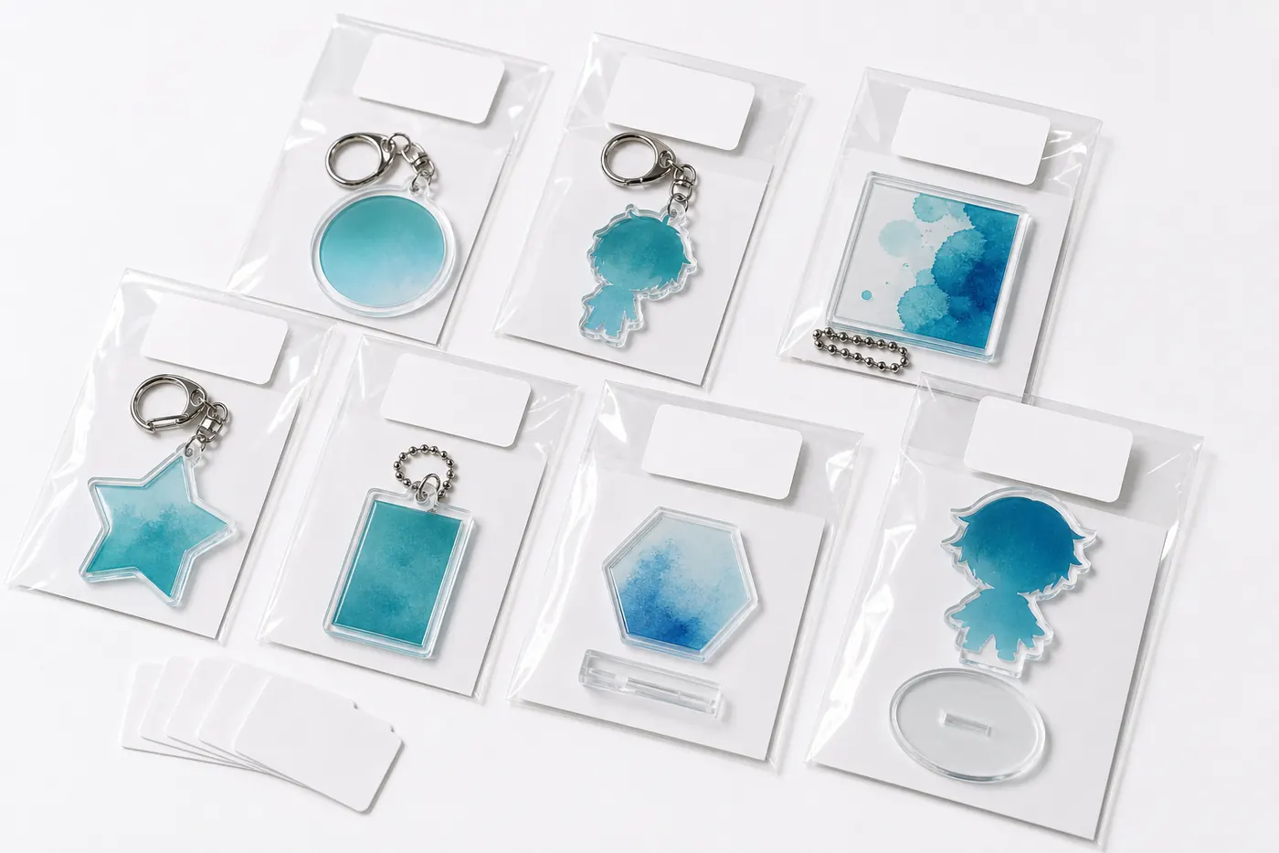 くじ景品向けアクリルグッズ包装サンプル