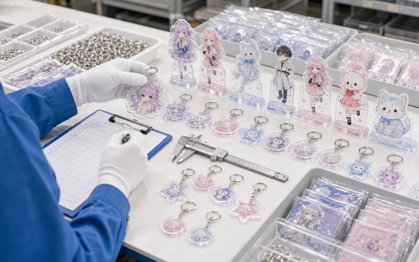 アクリルグッズ印刷位置と工程内検査