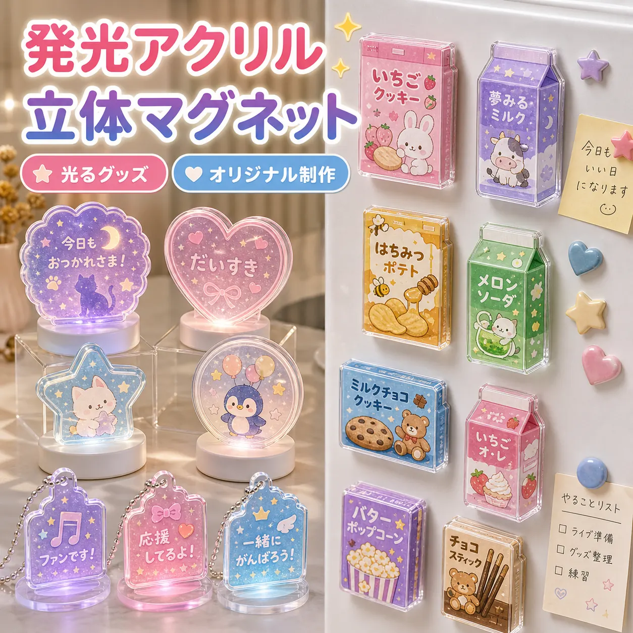発光アクリル・立体マグネットのOEMカテゴリ画像
