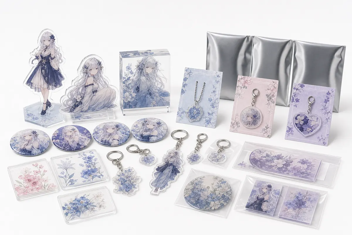 くじ景品アクリルグッズOEMの関連商品展開イメージ