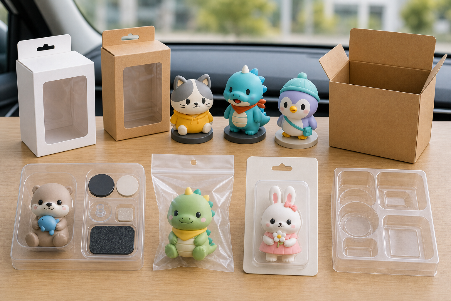 PVC car dashboard figure packaging approval