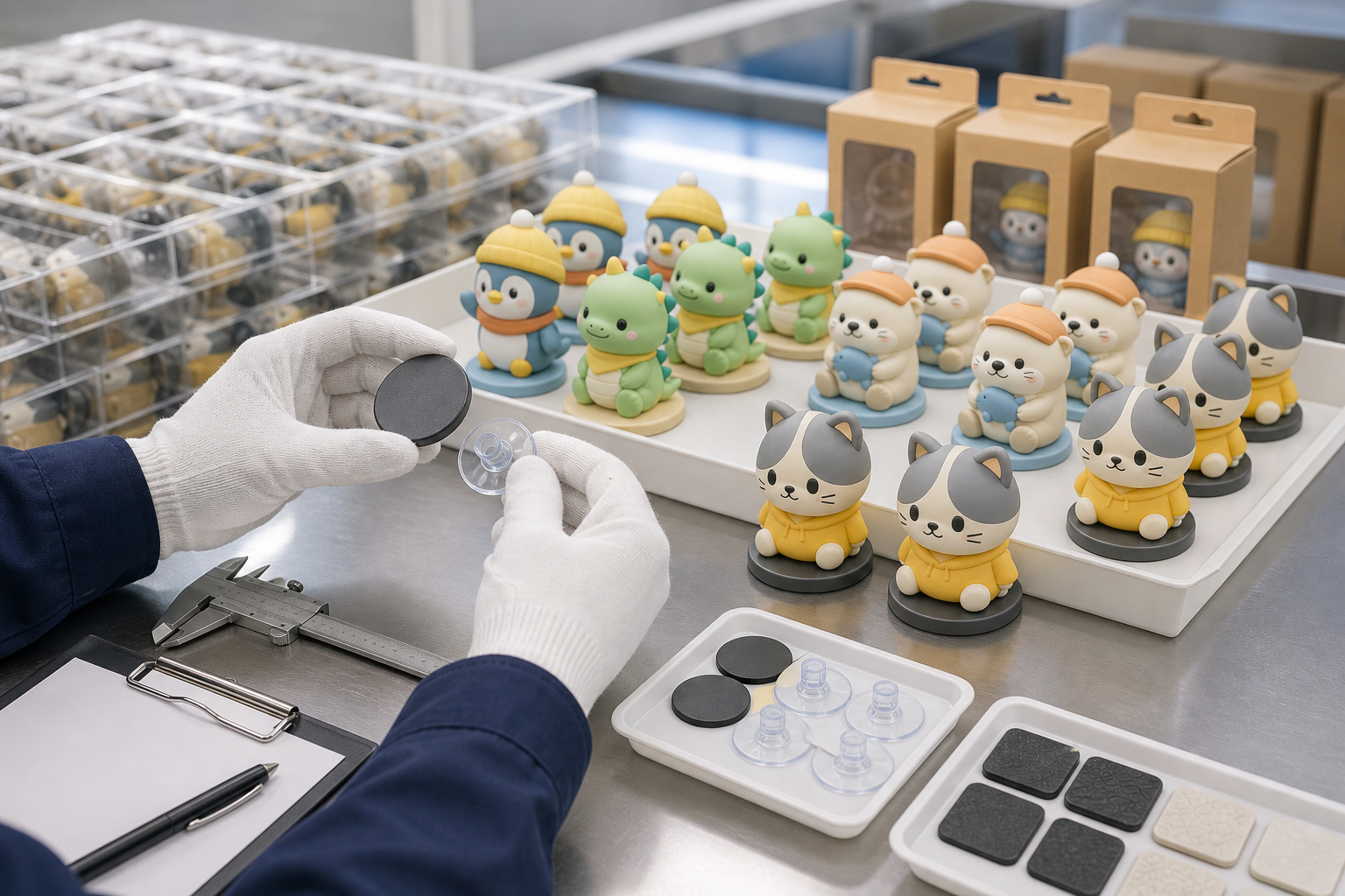 PVC car dashboard figure mass production inspection