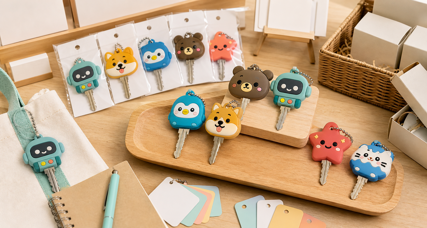 イベント物販とIPグッズ向けPVCソフビキーカバーの使用シーン