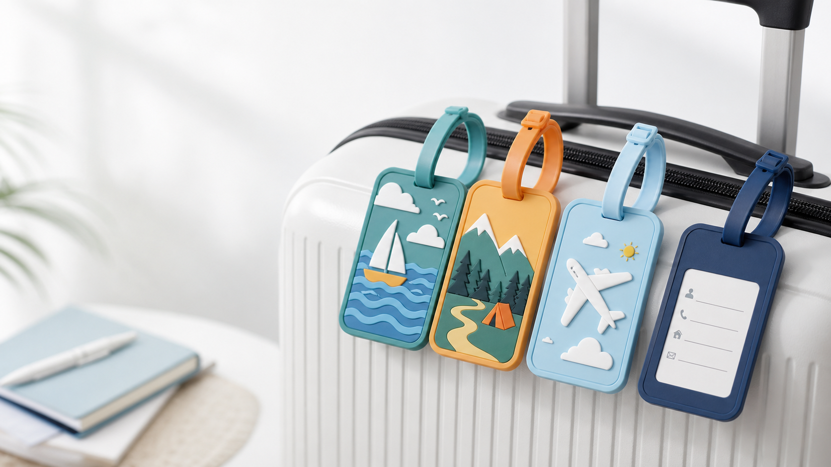 Custom PVC luggage tag OEM sample background