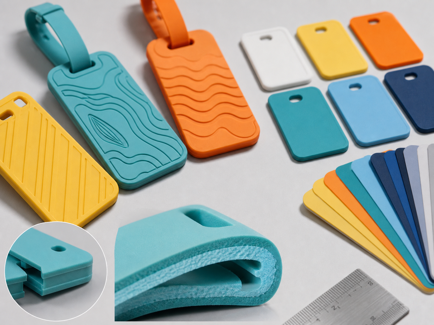 Material and surface sample for custom PVC luggage tags