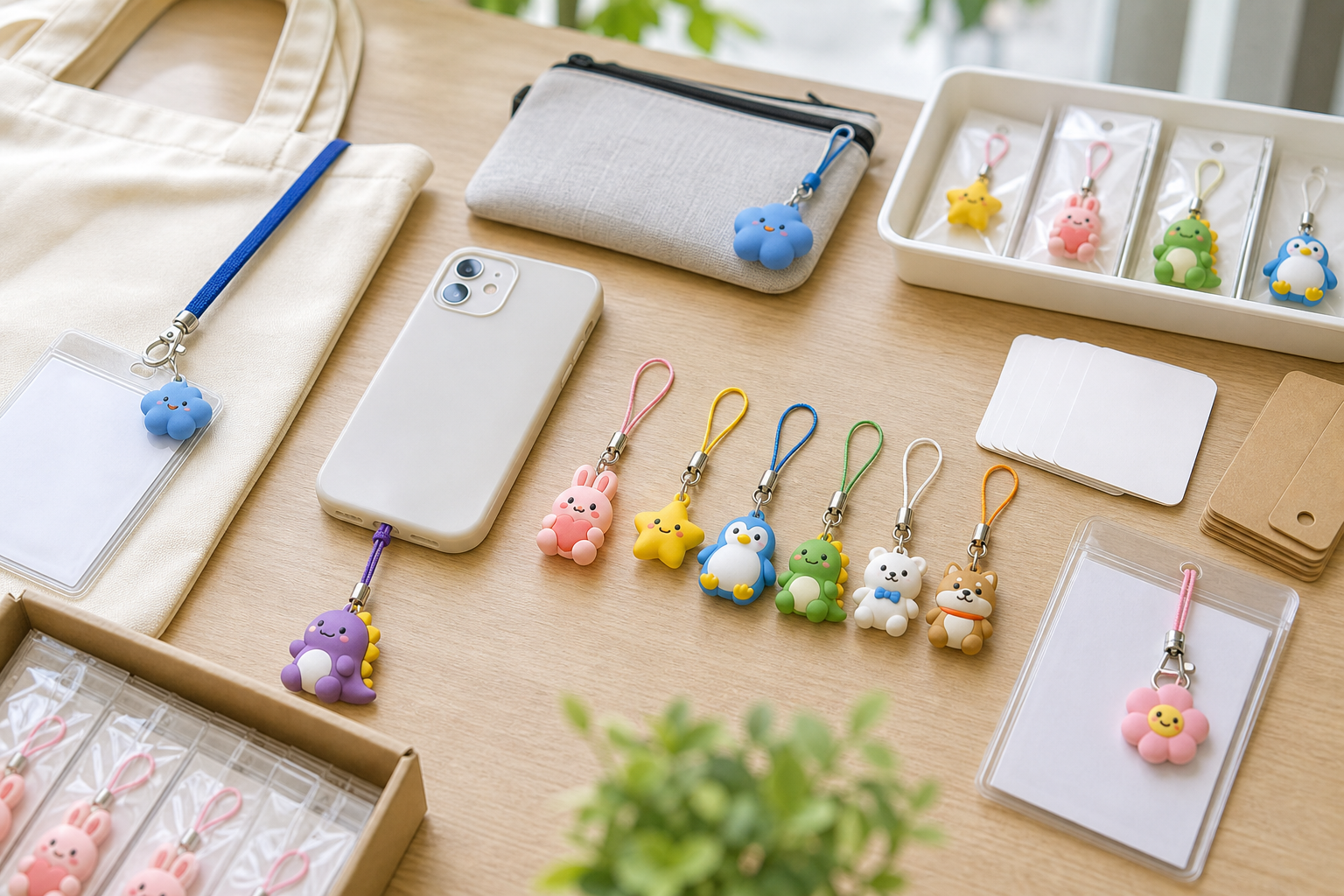 PVC smartphone straps prepared for event merchandise and fan goods projects