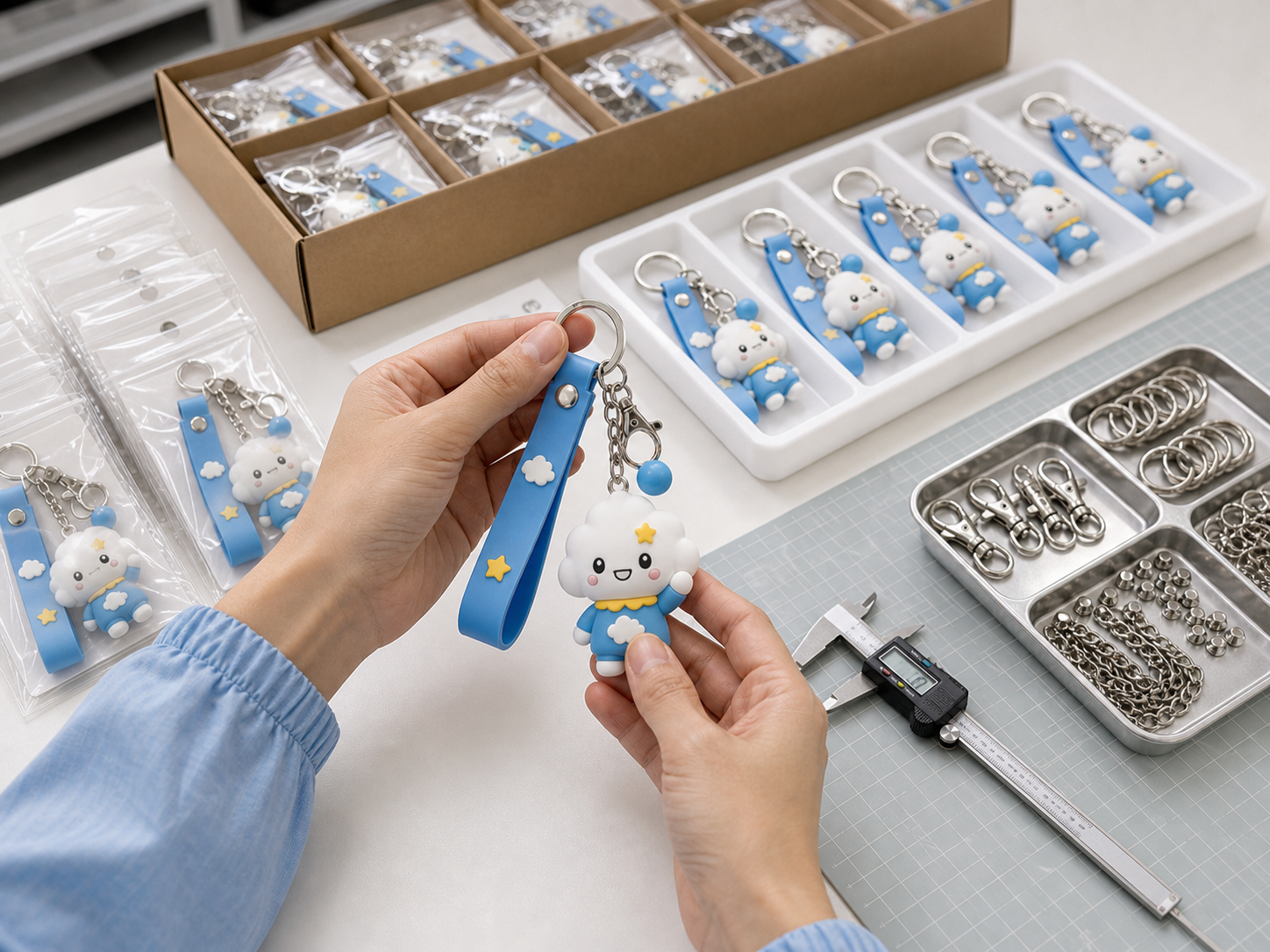 PVC keyring mass production inspection