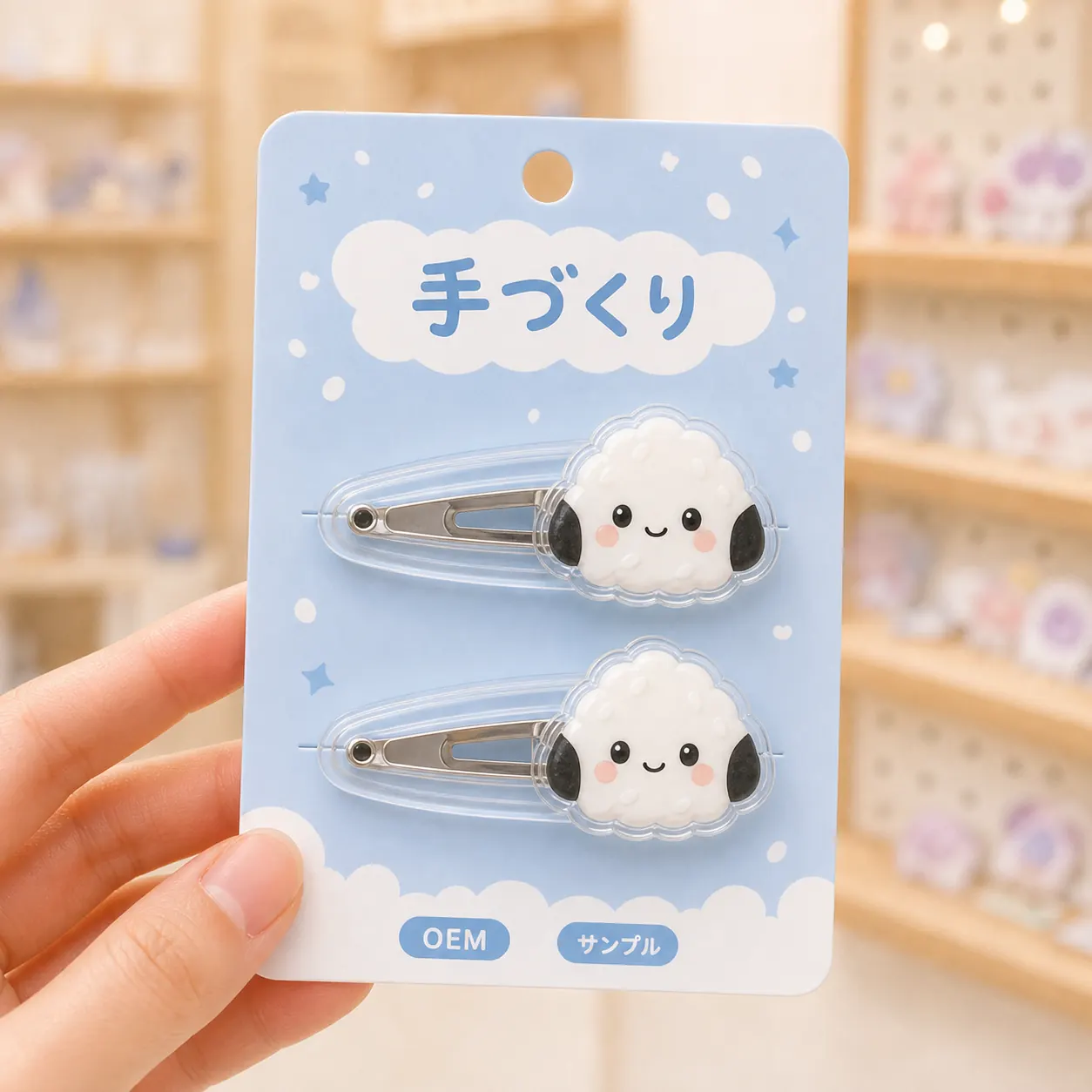 Final packaging and quantity check for acrylic hair clip OEM samples
