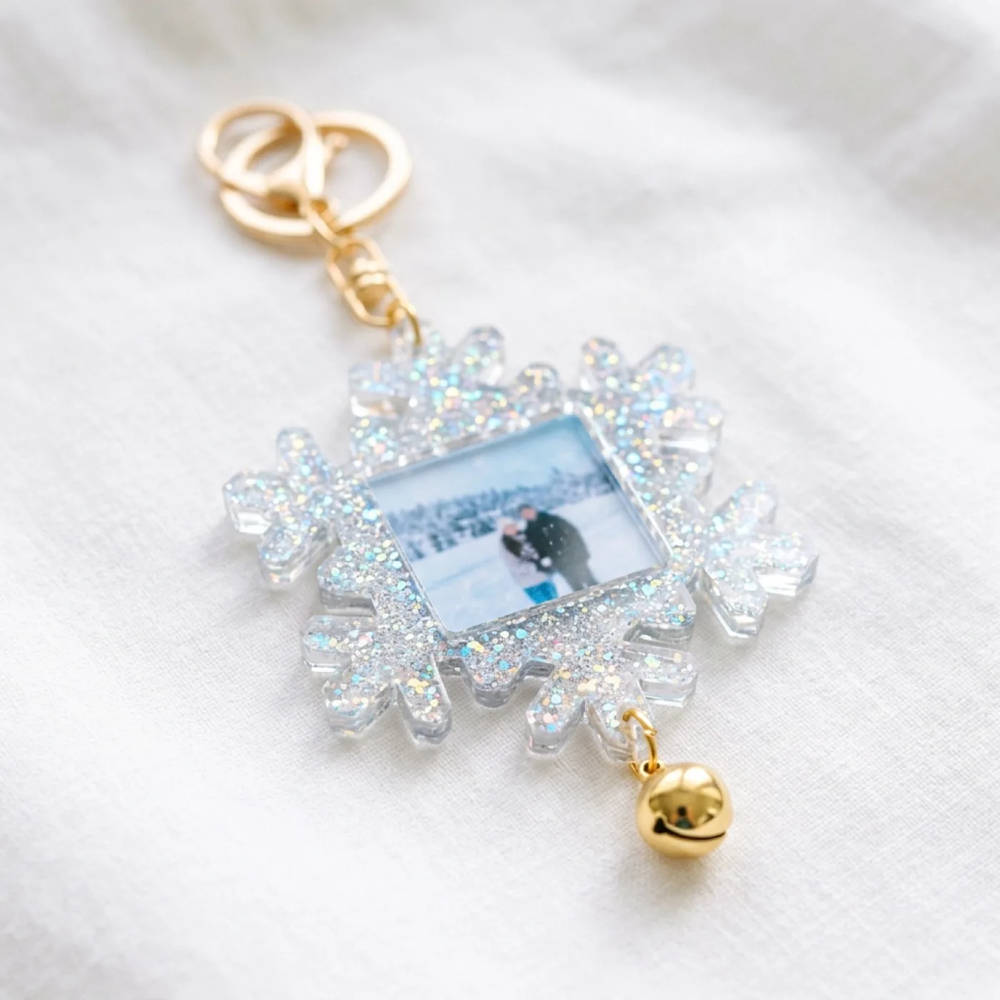 Snowflake acrylic photo charm