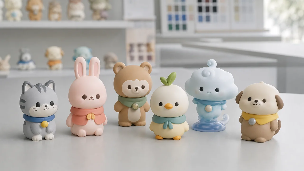 PVCソフビフィギュアのシリーズサンプルと色確認資料