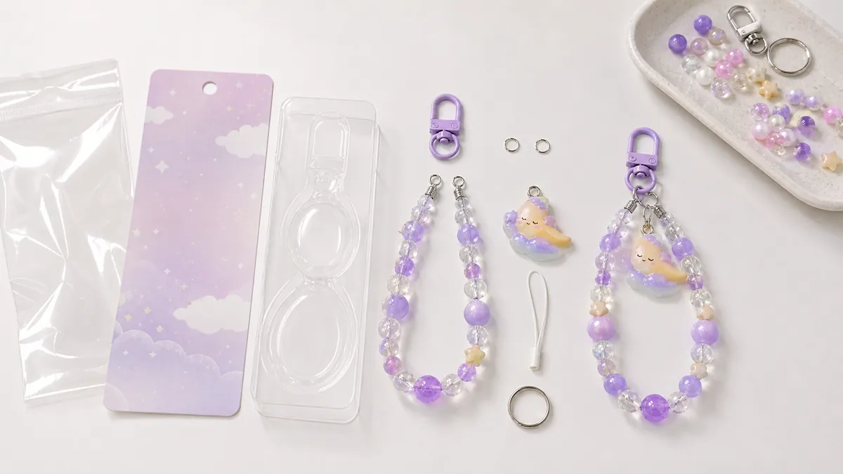 PVC mascot bead strap top hardware and bead-loop structure