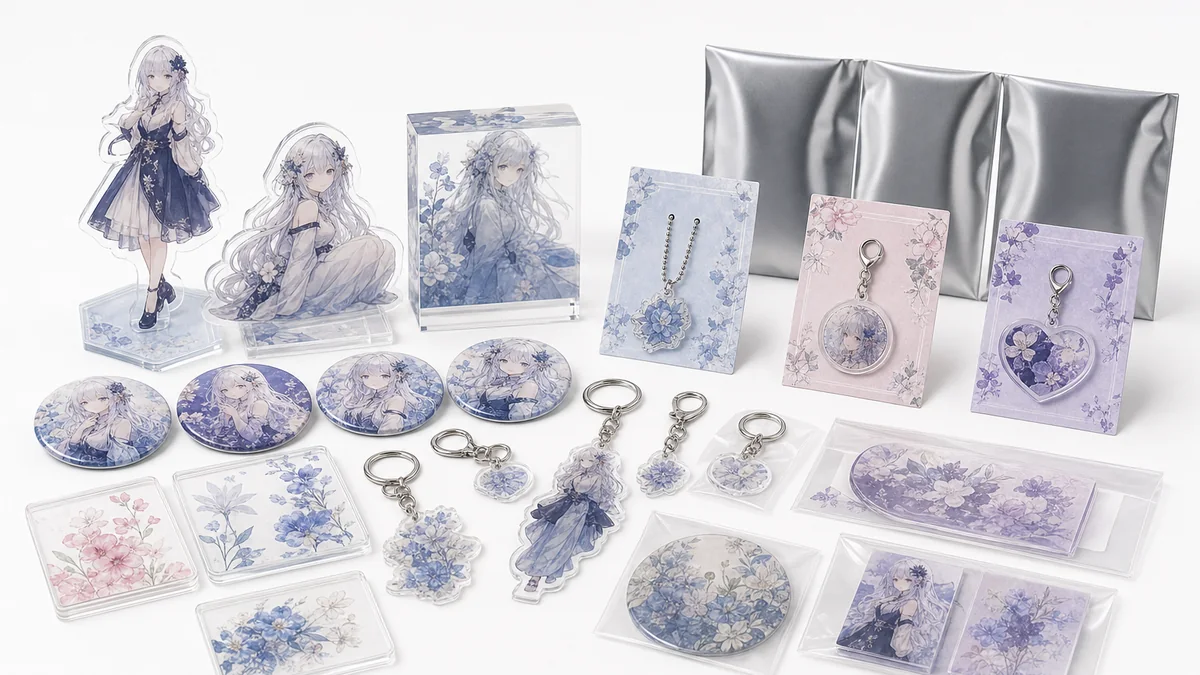 くじ景品・ランダム商品向けアクリルグッズOEMの集合イメージ