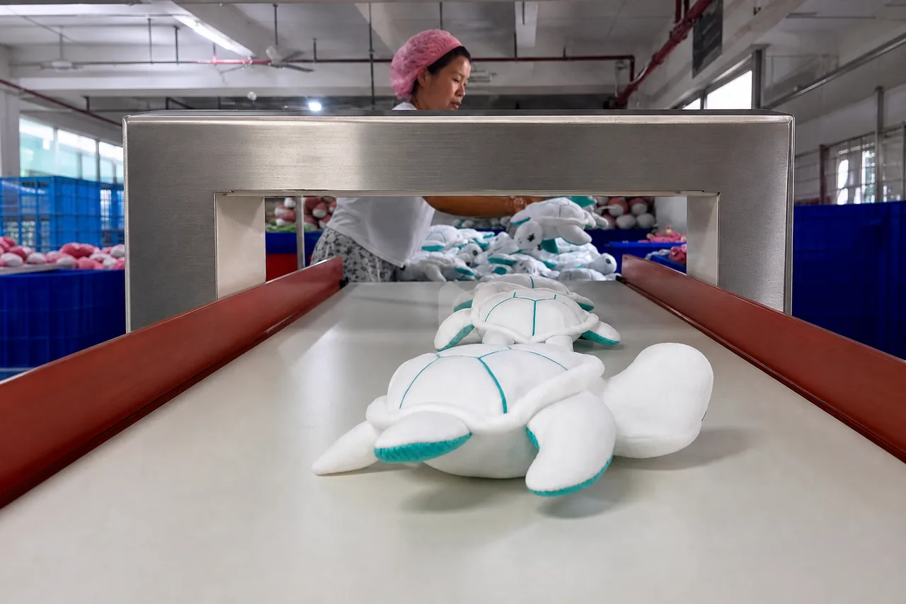 tunnel needle detection production line for official plush
