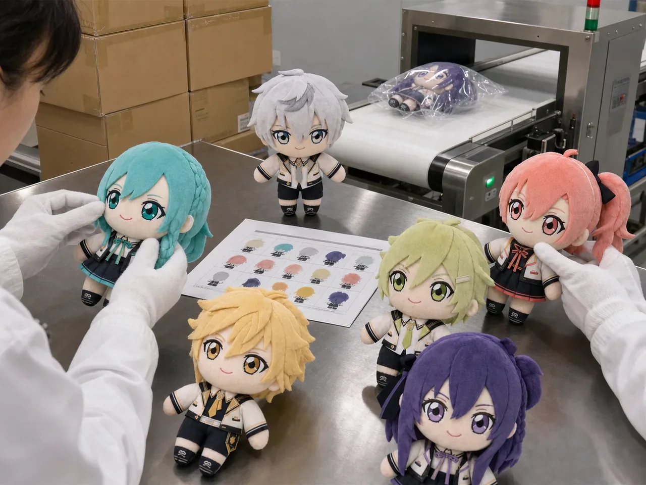 Appearance and safety inspection for anime merchandise production